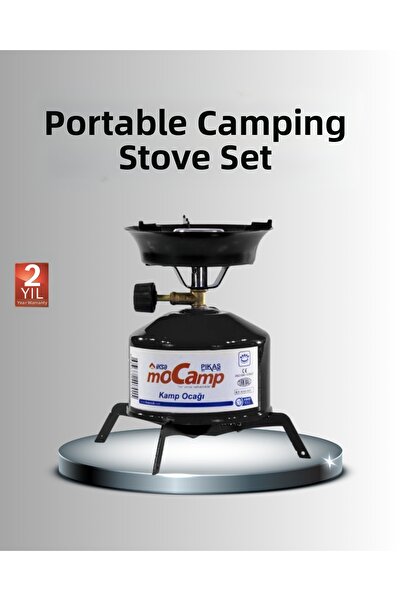 Mestore Compact Camping Stove Set with Gas Cylinder Adjustable Flame 400g Lig...