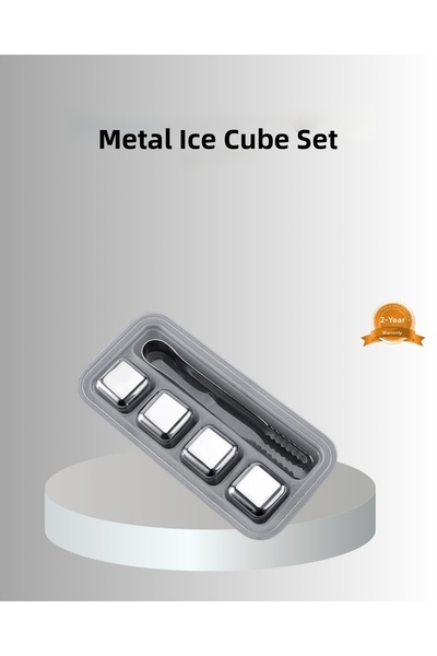 CT STONES Stainless Metal Ice Cube Set with Clip and Cooling Feature Without ...