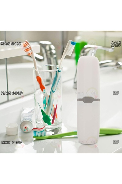 MAİN SHOP 2 Pieces Multi-Purpose Travel Type Toothbrush Material Storage Box M-299