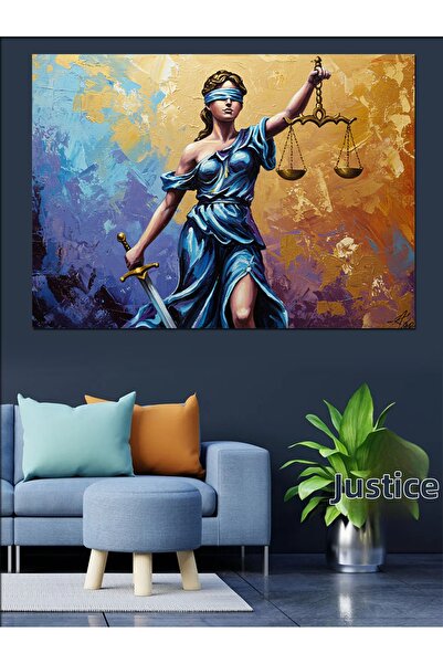 KanvasSepeti Zeita Justitiei și Cântarele Pictură în ulei Texturată Pânză de ...
