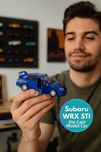 TOYFEST Far East Series Subaru Wrx Sti Blue Opening Doors Diecast Metal Model Car 11 cm 1:32