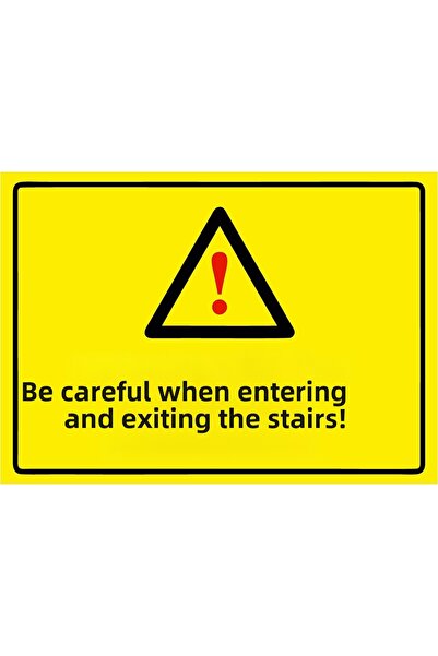 ZiPrinter كن متحذراً عند صعود ونزول السلالم! لافتة تحذير من مادة PVC مقاس A3 ...