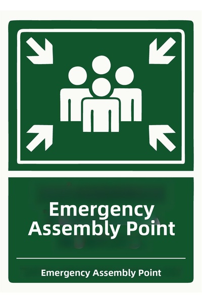 ZiPrinter Emergency Assembly Point Emergency Muster Point Isg Warning Sign Pv...
