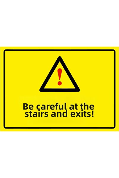 ZiPrinter كن متحذراً عند صعود ونزول السلالم! لافتة تحذير من مادة PVC مقاس A5 ...