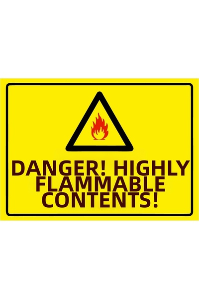 ZiPrinter خطر! خزان عالي الانفجارية! لافتة تحذير من مادة PVC مقاس A3 30x42 سم