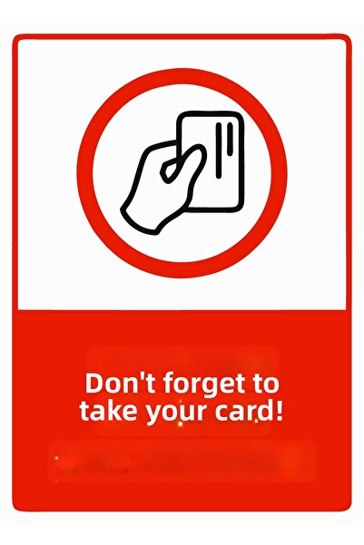 ZiPrinter Don'T Forget to Press Your Card! Isg Warning Sign Pvc A5 15X21 cm