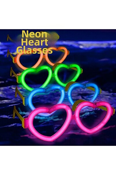 lowell home مجموعة نظارات جلو كاردي إن فلورسنت مكونة من 6 قطع ملونة - حفلة نيون