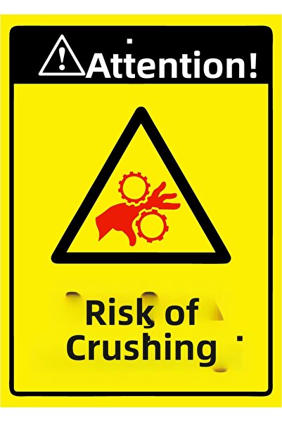 ZiPrinter انتبه! لافتة تحذيرية من خطر الانحشار isg مصنوعة من مادة PVC مقاس A5...