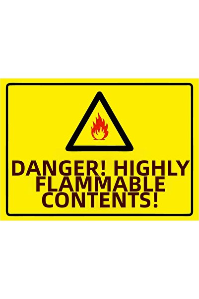 ZiPrinter خطر! خزان عالي الانفجارية! لافتة تحذير من مادة PVC مقاس A5 15x21 سم