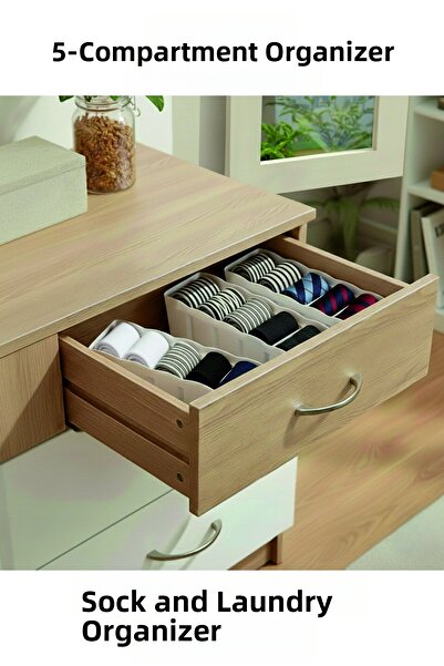 Ovio Ev&Yaşam منظم أدراج وخزائن مكون من 3 قطع، منظم رفوف أبيض اللون، منظم للج...