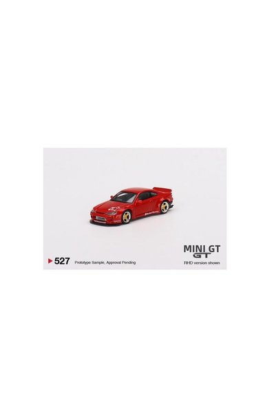mini gt نموذج سيارة نيسان سيلفيا (S15) روكيت باني أحمر اللون بمقياس 1/64
