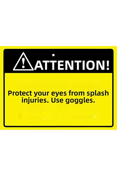 ZiPrinter انتبه! احمِ عينيك من رذاذ الرمل. نظارات واقية مع لافتة تحذيرية من ا...