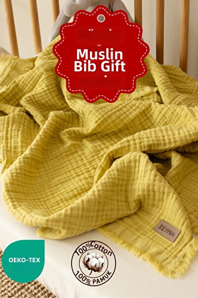 ZEYPBA غطاء موسلين ناعم للأطفال والرضع من القطن بنسبة 100%، 4 طبقات، لون أخضر...