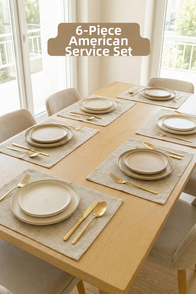 Morlay LINEN |   Set de prezentare pentru vesela din lenjerie organică, spălată, 6 bucăți, 35 x 45 cm