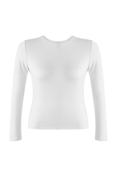 Trendyol Curve Black-White Viscose Ribbed Knitted Plus Size Blouse
