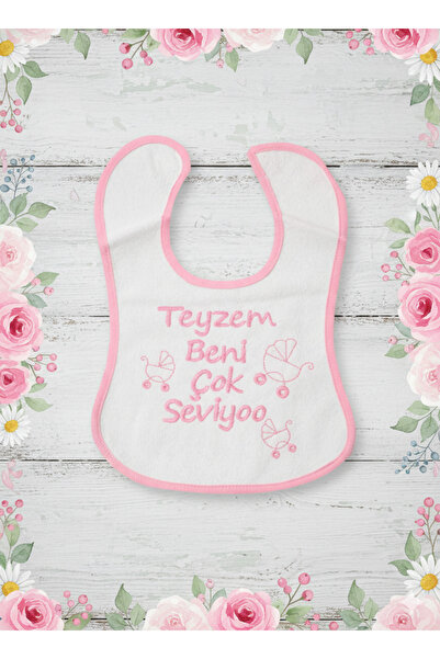 Babix My Aunt Loves Me So Much Printed Baby Bib Pink