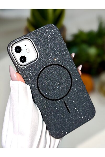 Go Aksesuar Iphone 11 Uyumlu Simli Glitter MAGSAFE Özellikli Darbe Önleyici Ş...