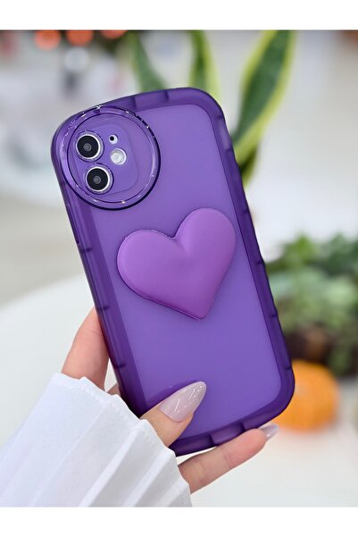 Go Aksesuar iPhone 11 Uyumlu Oyuncaklı Kalp Desenli Kılıf