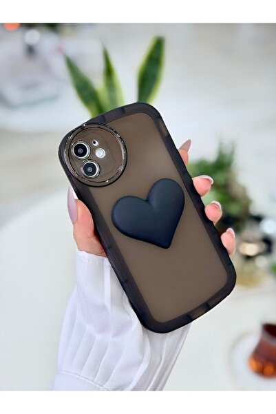 Go Aksesuar iPhone 11 Uyumlu Oyuncaklı Kalp Desenli Kılıf