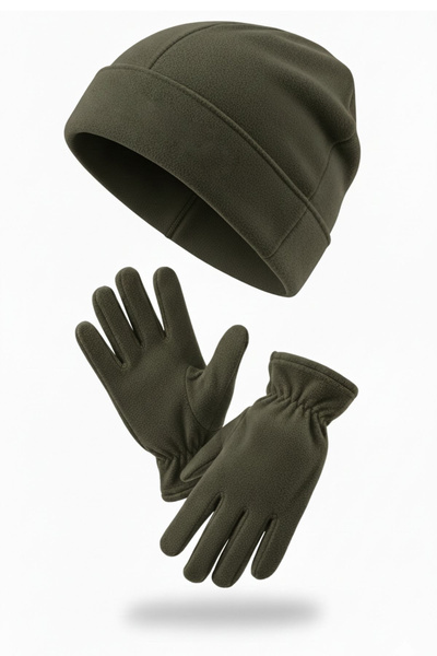 SINGLE SWORD Polar Beanie and Gloves - Khaki