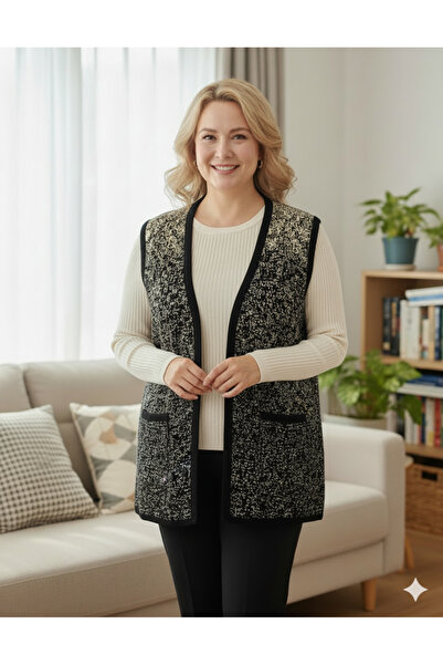 we are the best UYSALİDA Kadın Orta Yaş Ve Üzeri Triko Örgü Düğmesiz Anne Yelek