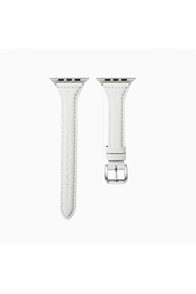 Quse Apple Watch 38/40/41mm & Series 10/11 42mm ile Uyumlu İnce Deri Kordon –...