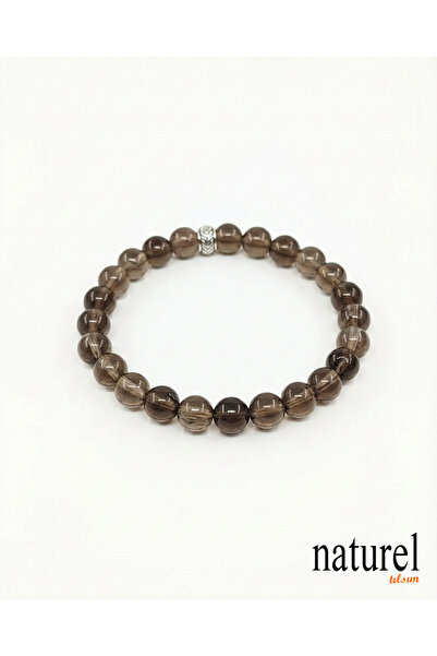 Naturel Tılsım سوار يونيسكس من الحجر الطبيعي الأصلي من الكوارتز الدخاني مقاس ...