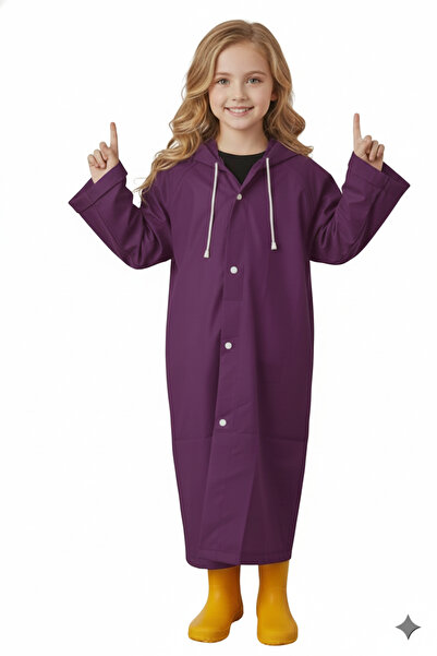 İMEXTECH Unisex Kids Purple Water Windproof Raincoat