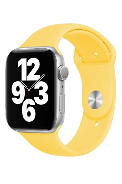 Quse Apple Watch 46/45/44mm & Series 1-3 42mm ile Uyumlu Silikon Kordon – Sar...