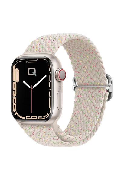 Quse حزام شبكي قابل للتعديل متوافق مع ساعة Apple مقاس 41 مم/40 مم/38 مم وسلسلة 10/11 مقاس 42 مم - متعدد الألوان