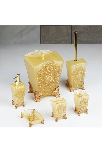 city gold 6 Parça Polyester Banyo Seti