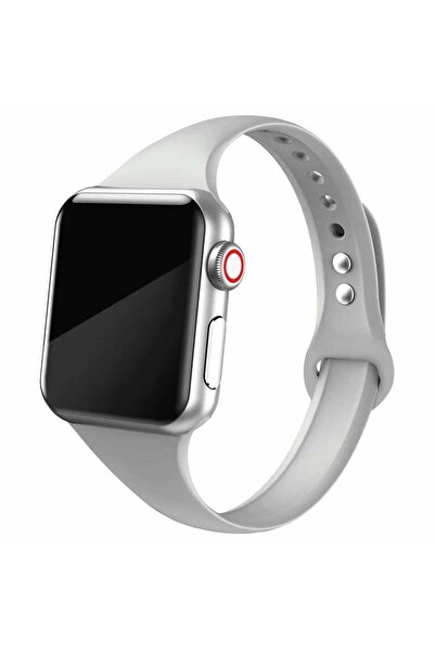 Quse Apple Watch İnce Silikon Kordon – Gri – 41mm/40mm/38mm & Series 10/11 42...