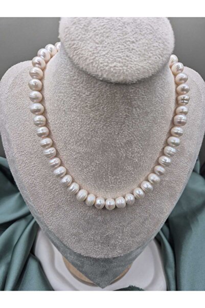 İNCİORA JEWELRY GERÇEK TATLI SU BAROK BEYAZ İNCİ (10-11 mm) KOLYE