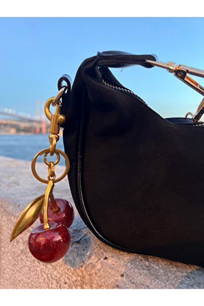 Cheryy Model Süet Siyah Çarmlı Kadın El ve Omuz Çantası
