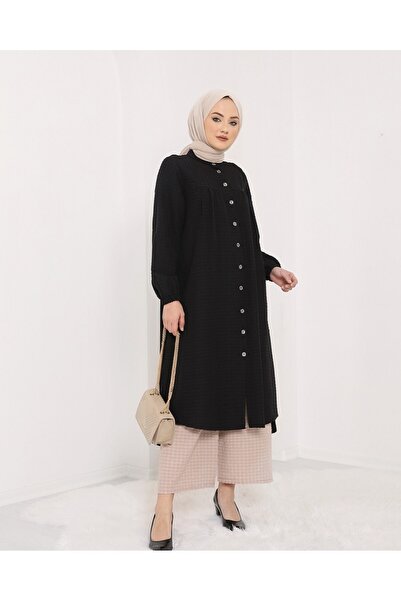 Modamorfo Суддівська туніка з коміром на ґудзиках - чорна