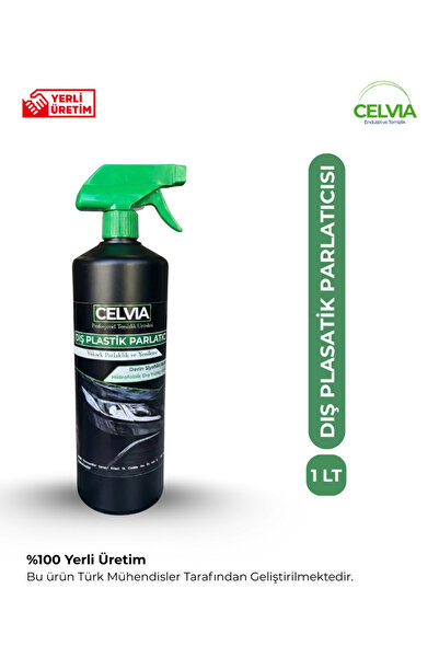 CELVIA Temizlik Seramik Etkili Dış Plastik Parlatıcı 1Lt & Siyah Aksam Parlatıcı