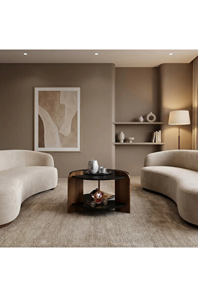 Stylish Home طاولة وسط خشبية بطبقتين - CT99 مقاس 50x50x30، لون بني