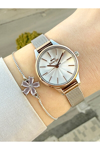 Slazenger Vintage Hasır Kordonlu Kadın Kol Saati Ve Bileklik