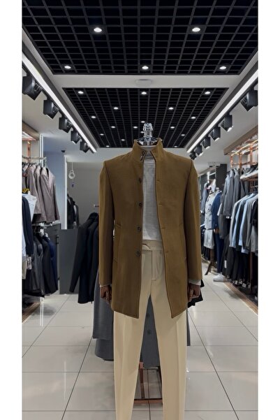 BT BABA TERZİ Slimfit Hakim Collar Stamp Coat