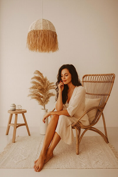 mammoly Bali Tarzı Doğal Rafya (raffia) Avize