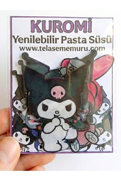 telaşe memuru Hazır Kesilmiş Yenilebilir Kuromi Pasta Süsü - Kuromi Cupcake V...