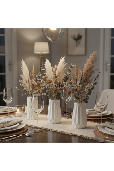 Arteliss Üçlü Mini Vazo Seti | Dekoratif İskandinav Tasarım