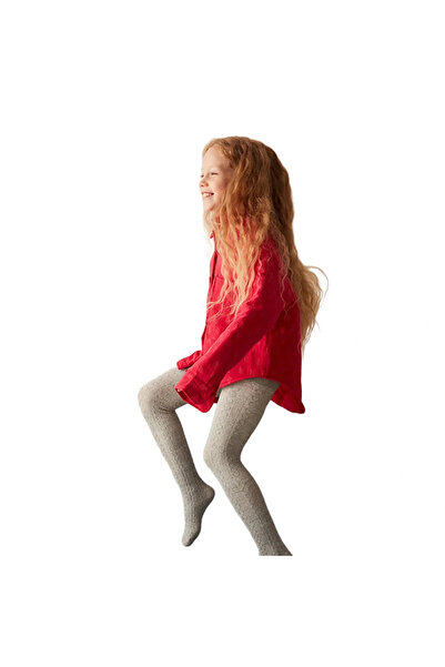 Penti Γυναικείο Χοντρό Χειμερινό Καλσόν με Σχέδιο Καρίνα με ανοιχτό Γκρι