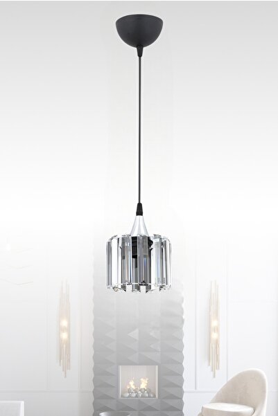 ESSLİGHT EZGİ TEKLİ SARKIT AVİZE KRİSTAL TAŞLI MODERN DEKORATİF AYDINLATMA KORİDOR HOL