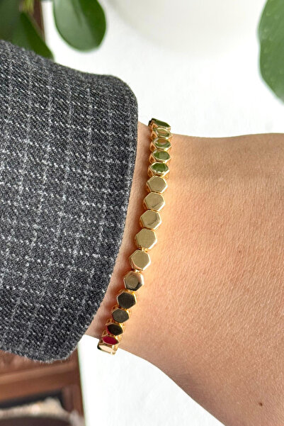 Leo'Stone سلسلة خاصة من الأساور الفولاذية النسائية بتصميم خلية النحل الكلاسيكي