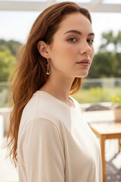 Tokuşka أقراط متدلية من حجر العقيق