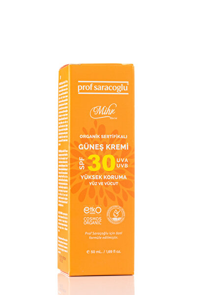 prof saracoğlu Mihr Serisi Güneş Kremi Spf30 Organik Sertifikalı 50 ml