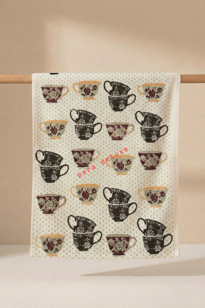 Pera Deluxe Pera Delux %100 Pamuk Baskılı Desenli Mutfak Havlusu – 30x50 Kurulama Bezi