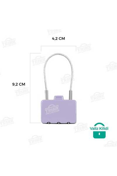 Trink Çanta Şifreli Valiz Kilidi - Bavul Kilidi - Çanta Kilidi - Seyahat Kilidi - LİLA -