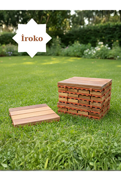 Ahşap Pazarı Ahşap Geçmeli İroko Karo Zemin Balkon, Teras, Bahçe, Islak Zemin...